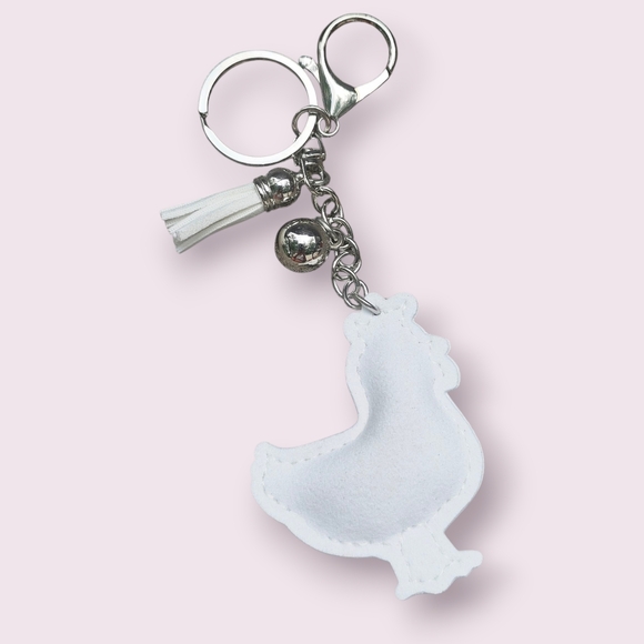 Sparkling Chicken Keychain with Tassel-NWOT - Picture 4 of 6